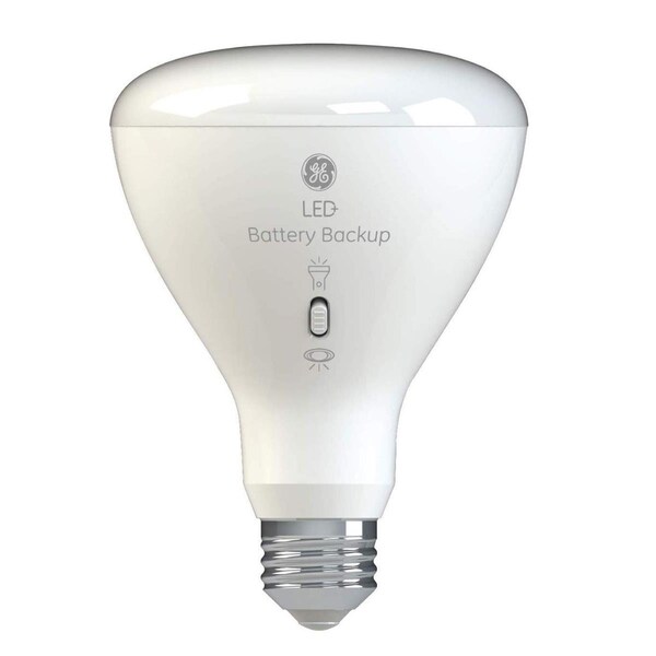 General Electric 8W BR30 Medium LED Battery Backup Light Bulb, Soft White 93100204 - main